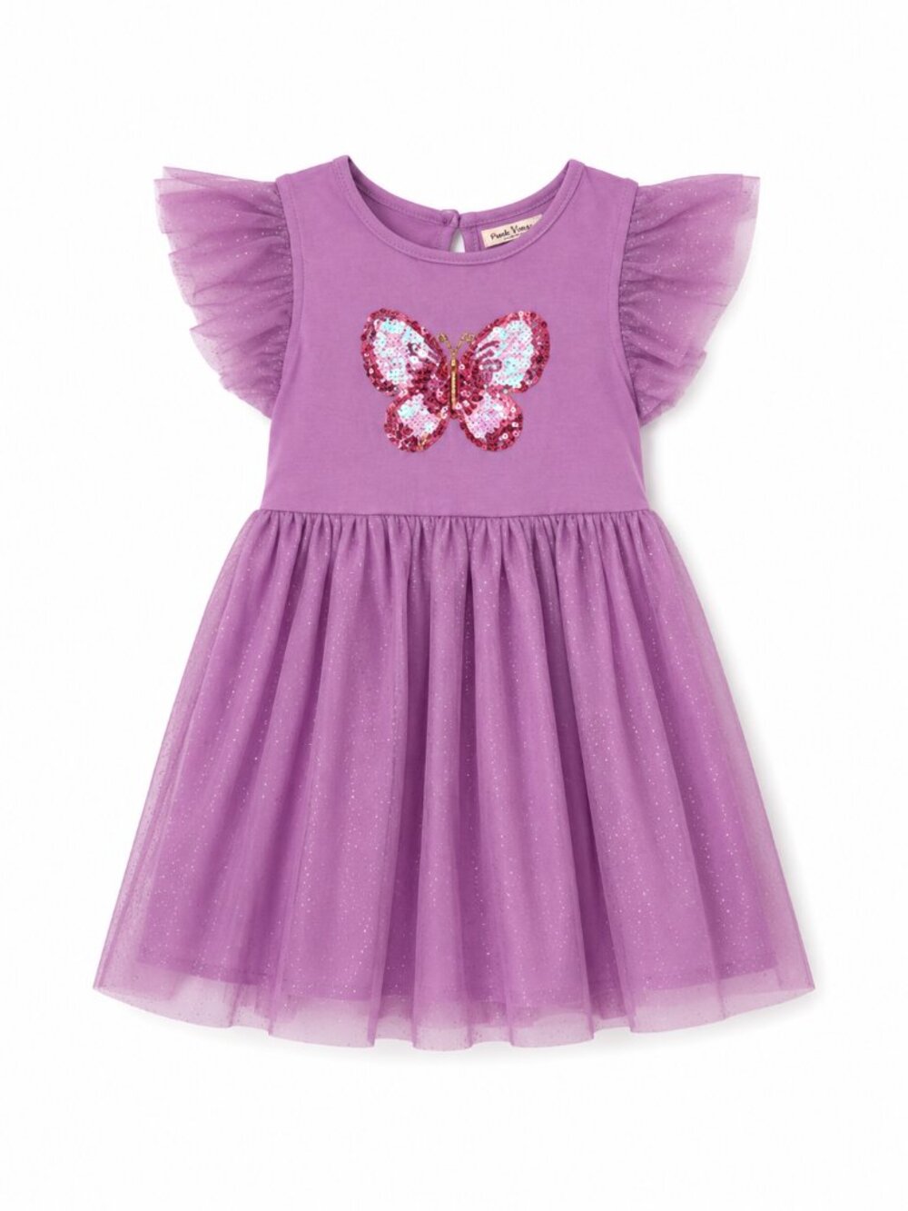 Nanette Lepore Purple Butterfly Sequin Tulle Dress Toddler Size 18M - NWOT